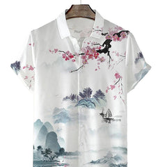 Men's Paint Print Drop Shoulder Shirt