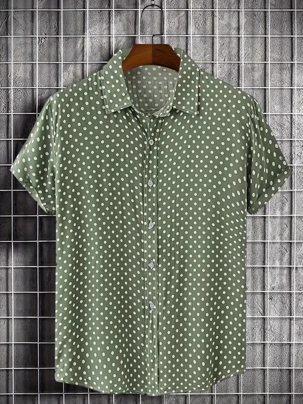 Striped Men's Short Sleeve Shirt for Summer Vacation