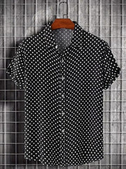 Striped Men's Short Sleeve Shirt for Summer Vacation