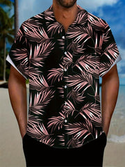 Tropical Leaf Pattern Short Sleeve Hawaiian Shirt