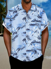 Tropical Leaf Pattern Short Sleeve Hawaiian Shirt