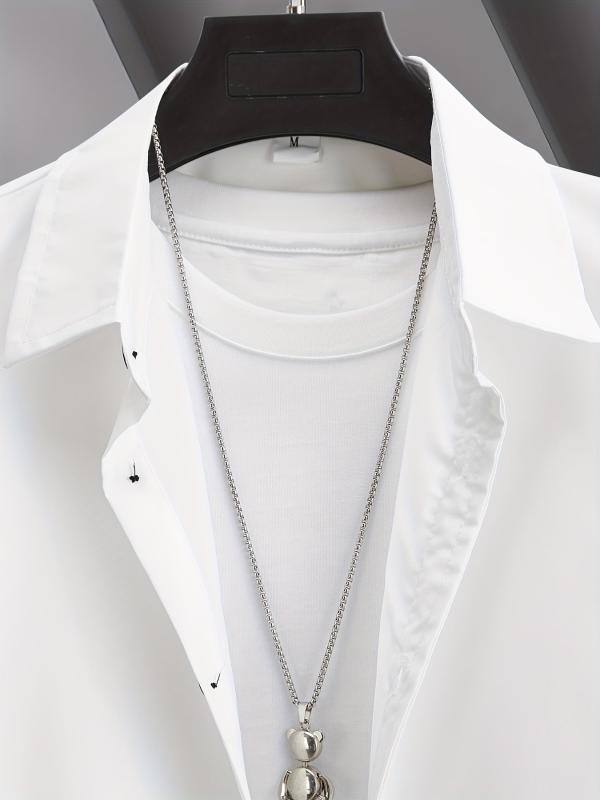 Solid Men's Short Sleeve Casual Shirt for Summer