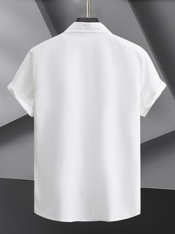 Solid Men's Short Sleeve Casual Shirt for Summer
