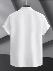 Solid Men's Short Sleeve Casual Shirt for Summer