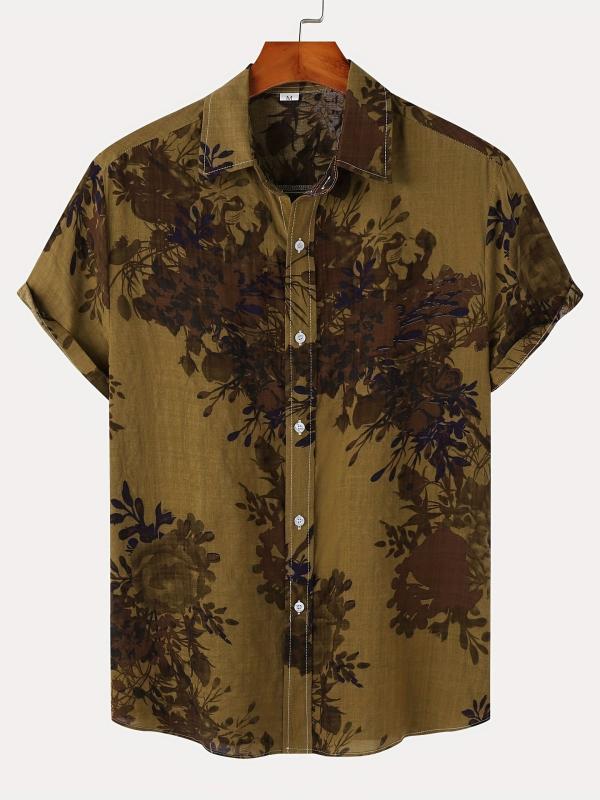 Men s Grey Short Sleeve Casual Shirt