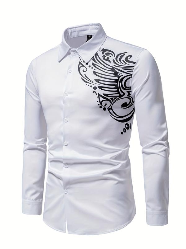 Men's Long-sleeved Shirt with Printing