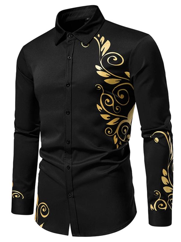 Men's Long-sleeved Shirt with Printing