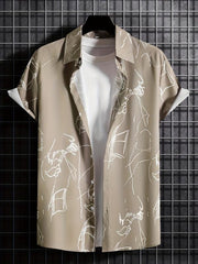 Casual Short Sleeve Hawaiian Shirt for Summer Vacation