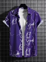 Casual Short Sleeve Hawaiian Shirt for Summer Vacation