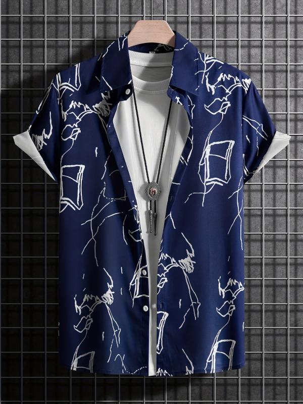 Casual Short Sleeve Hawaiian Shirt for Summer Vacation