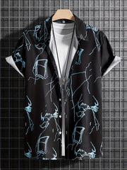Casual Short Sleeve Hawaiian Shirt for Summer Vacation