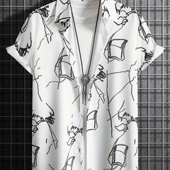 Casual Short Sleeve Hawaiian Shirt for Summer Vacation
