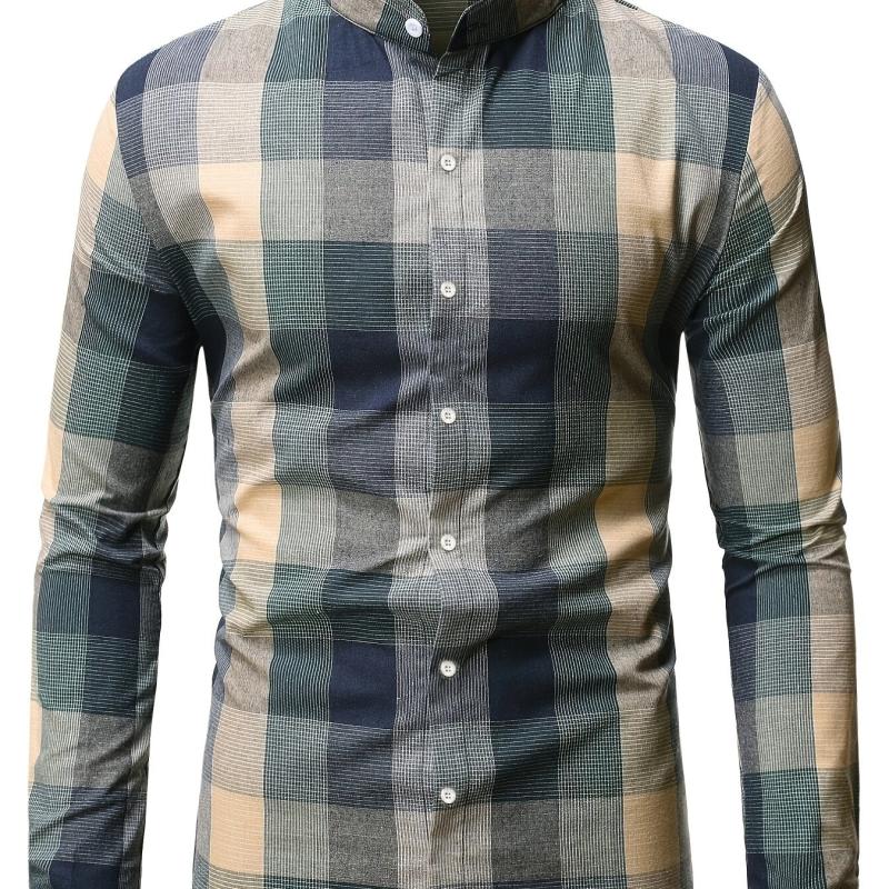 Men's Plaid Button Down Regular Fit Shirt