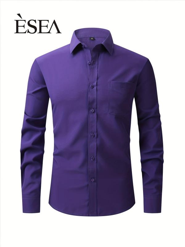 Multicolor Long Sleeve Button Down Men's Dress Shirt