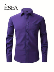 Multicolor Long Sleeve Button Down Men's Dress Shirt