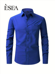 Multicolor Long Sleeve Button Down Men's Dress Shirt