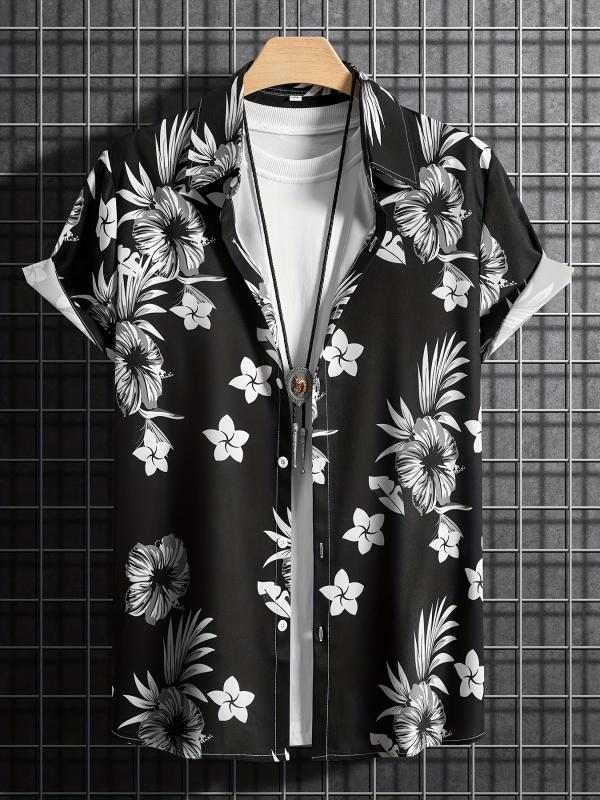 Floral Pattern Short Sleeve Hawaiian Shirt for Summer