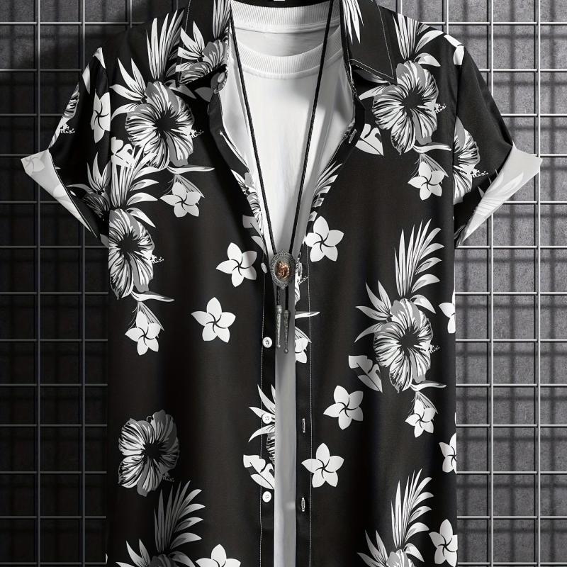 Floral Pattern Short Sleeve Hawaiian Shirt for Summer