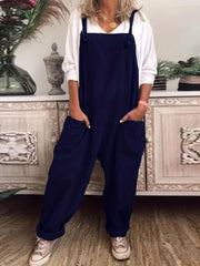 Dual Pockets Overall Jumpsuit Casual Solid Overall Jumpsuit