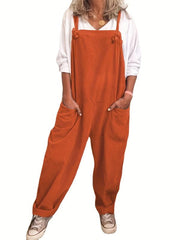 Dual Pockets Overall Jumpsuit Casual Solid Overall Jumpsuit