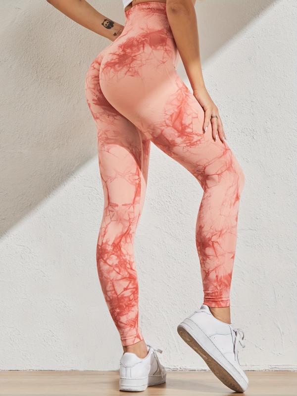 Random Print High Waist Leggings for Women