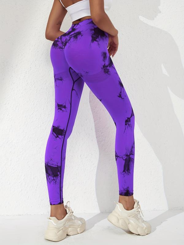 Random Print High Waist Leggings for Women