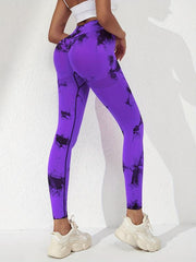 Random Print High Waist Leggings for Women