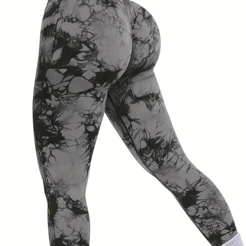 Random Print High Waist Leggings for Women