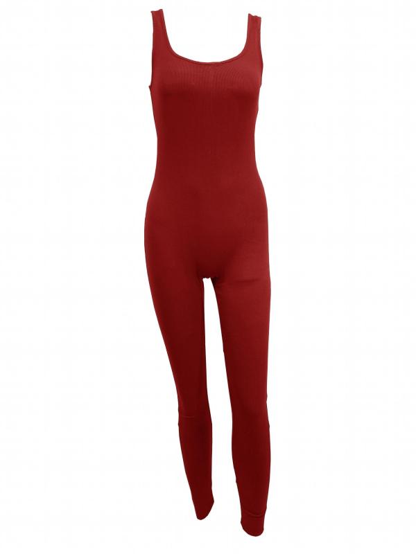 Scoop Neck Bodycon Jumpsuit Sleeveless Workout Jumpsuit