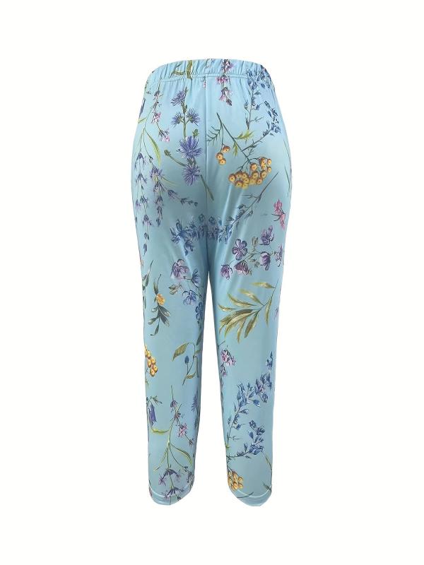 Floral Print Capris Leggings Women's Crop Leggings