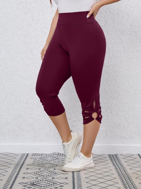 High Waist Cropped Leggings Casual Solid Summer Leggings