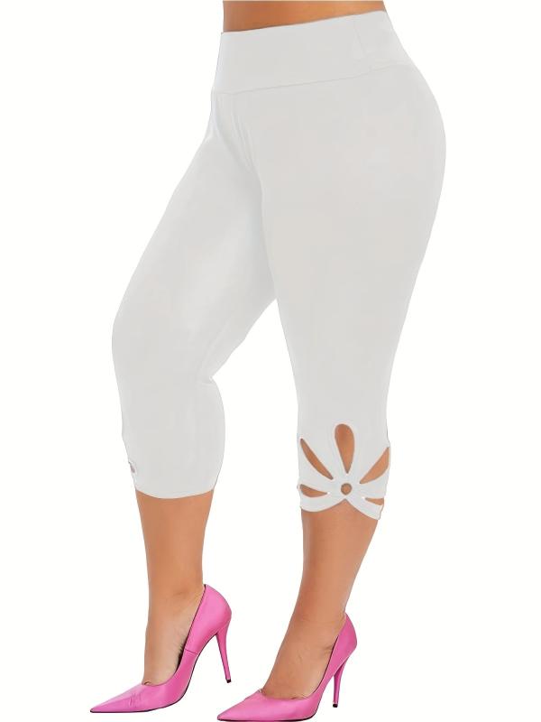 High Waist Cropped Leggings Casual Solid Summer Leggings
