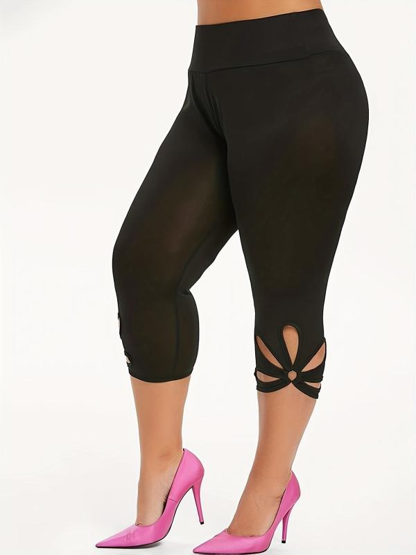 High Waist Cropped Leggings Casual Solid Summer Leggings
