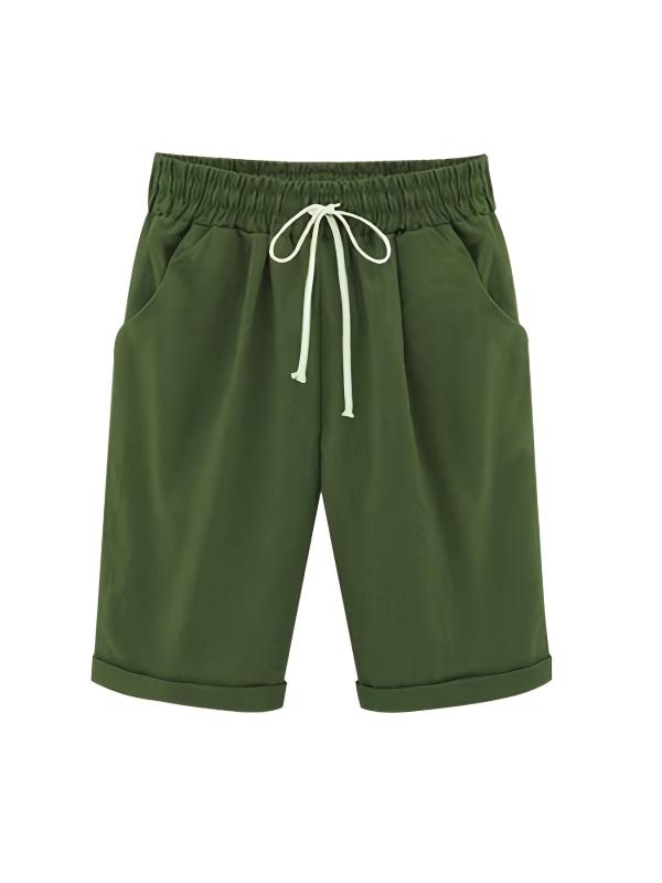 Elastic Drawstring Pockets Summer Shorts Women's Clothing