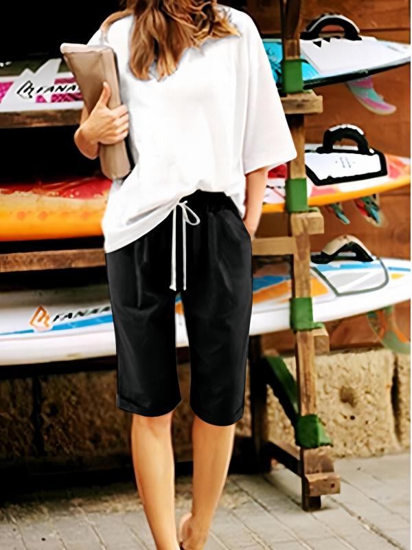 Drawstring Bermuda Shorts for Women