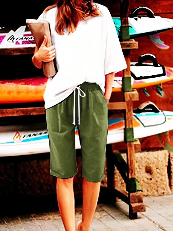 Drawstring Bermuda Shorts for Women