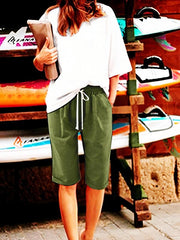 Drawstring Bermuda Shorts for Women