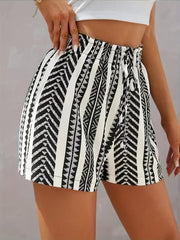 Boho Striped Drawstring Shorts Wide Leg Summer Shorts