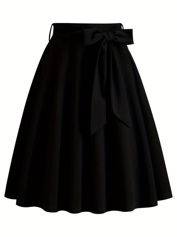 Retro A Line Skirt Bowknot Front Skirt For Party Performance