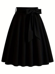 Retro A Line Skirt Bowknot Front Skirt For Party Performance