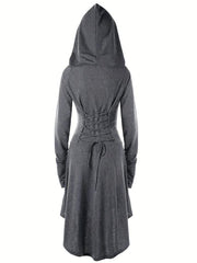Gothic Hooded Cosplay Dress Long Sleeve for Halloween Party