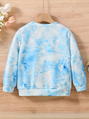 Girls Unicorn & Tie Dye Crew Neck Sweatshirt Regular Fit Long Sleeve Shirt Tops