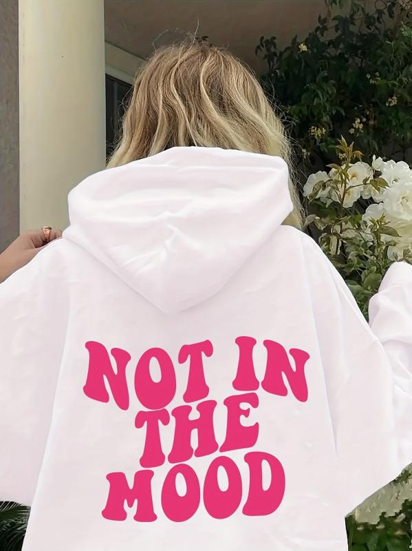 Letter Print Hoodie Drawstring Hooded Sweatshirt
