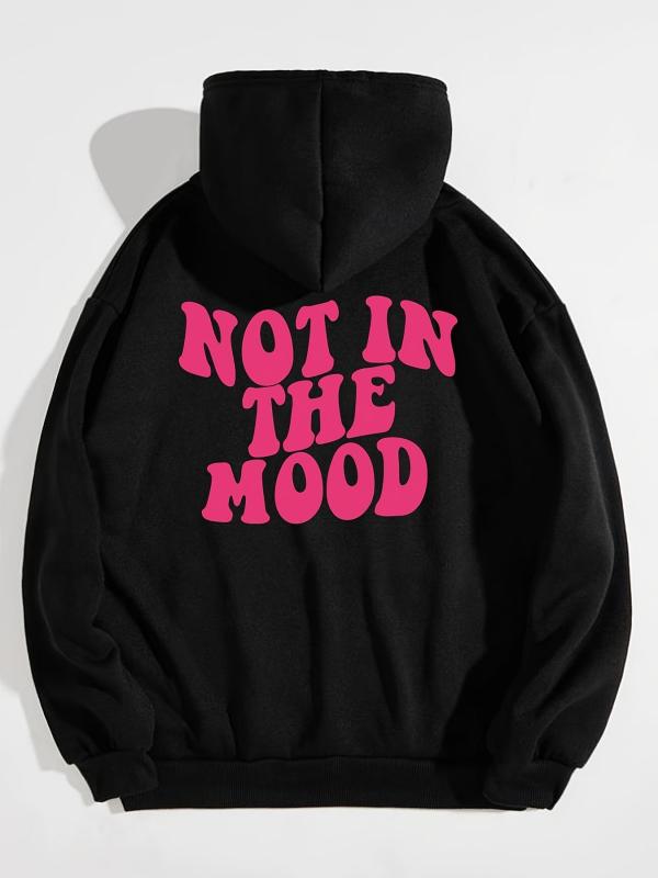 Letter Print Hoodie Drawstring Hooded Sweatshirt
