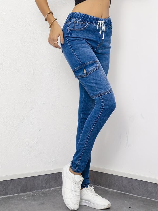 High Stretch Skinny Cargo Jeans Y2K & Kpop Style
