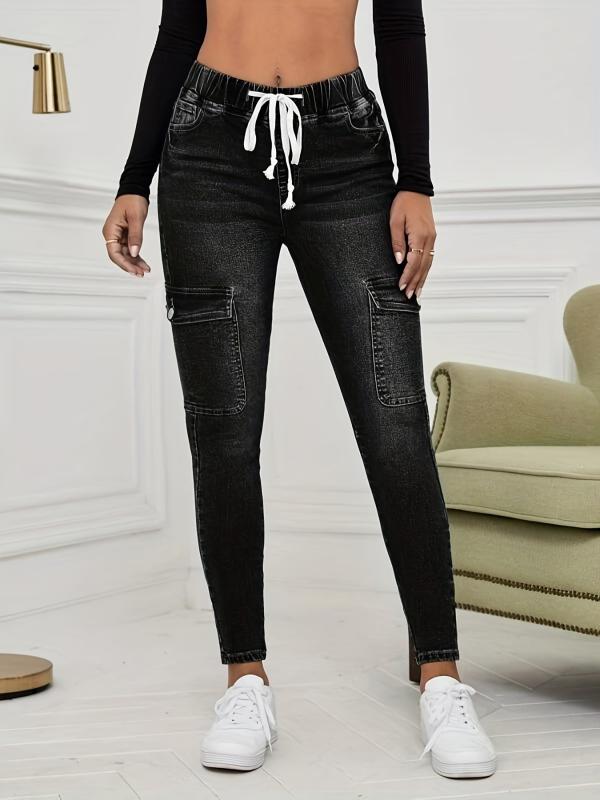 High Stretch Skinny Cargo Jeans Y2K & Kpop Style