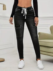 High Stretch Skinny Cargo Jeans Y2K & Kpop Style