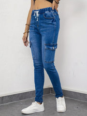 High Stretch Skinny Cargo Jeans Y2K & Kpop Style