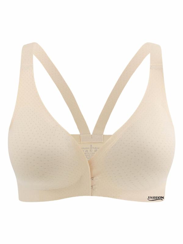 Front Open Button Full Coverage Bra Comfortable Seamless Push Up Intimates