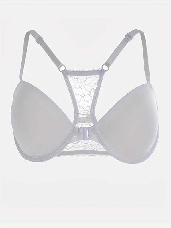 Front Buckle Lace Stitching Push Up Beauty Back Bra